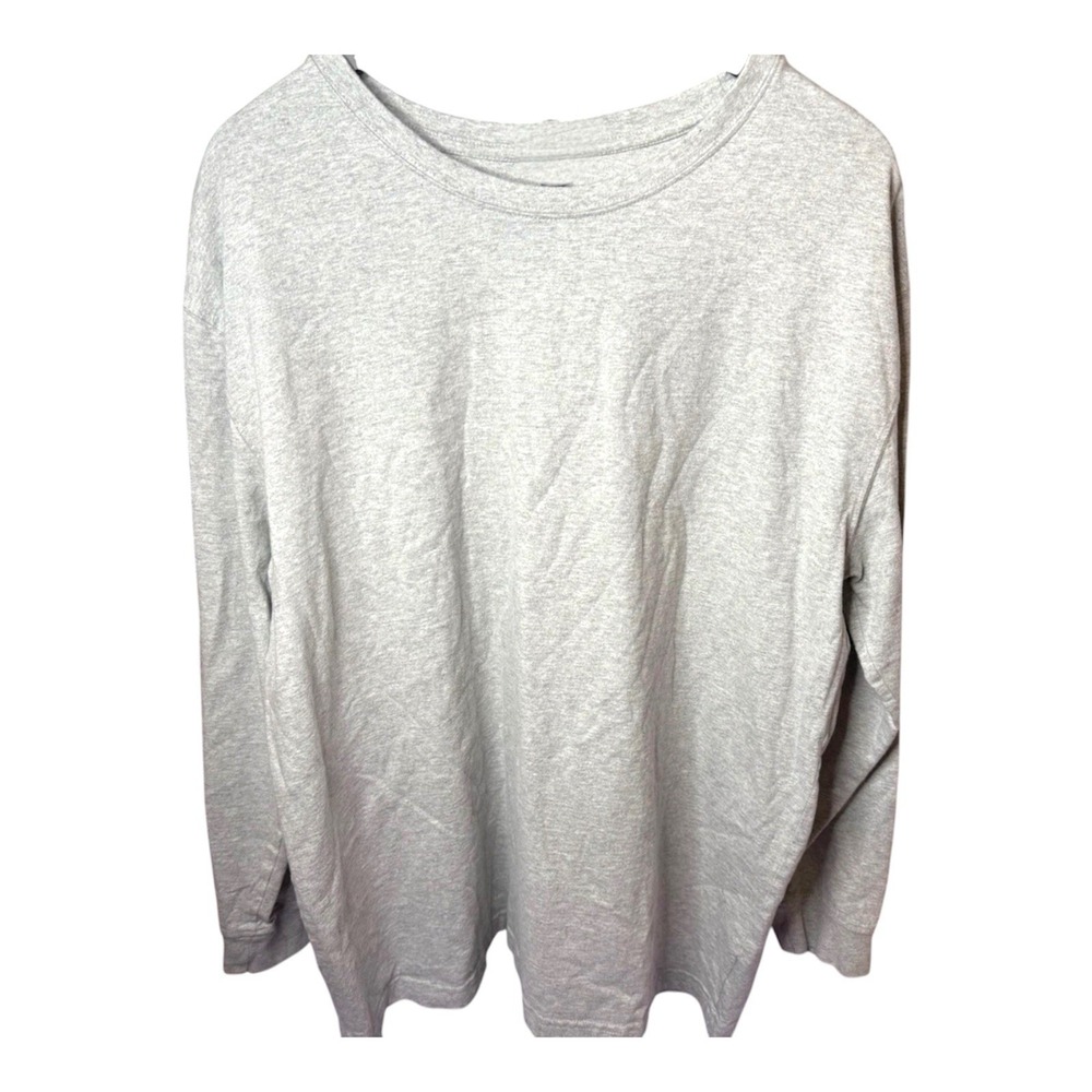 John Blair Long Sleeve Shirt Men's L Gray Pullover Casual